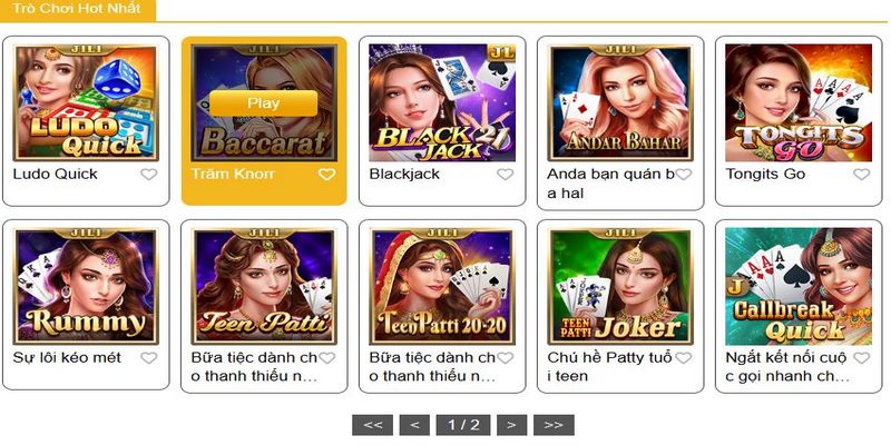 Nhiều sản phẩm cung cấp cho hội viên tại JILI game bài