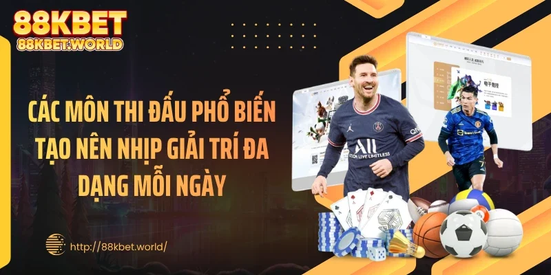 Các môn thi đấu phổ biến tạo nên nhịp giải trí đa dạng mỗi ngày
